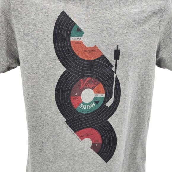 Moncat X Typographia Mens Large Shirt Organic Cotton Vinyl Records Graphic Gray - Picture 2 of 10